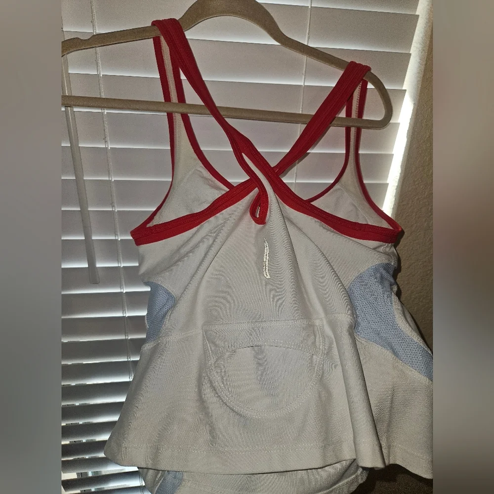 women's Nike Red and White sporty Tank Top - Picture 3 of 5